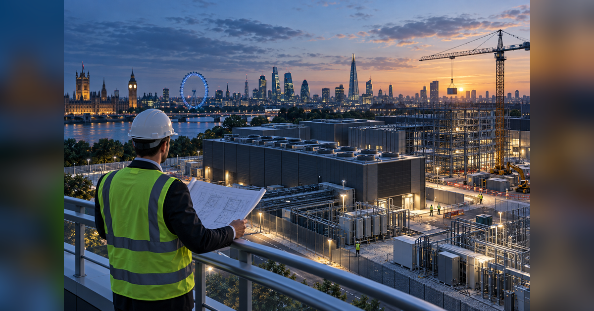 London data center construction, power and cooling infrastructure prepared for DCD Connect London 2026