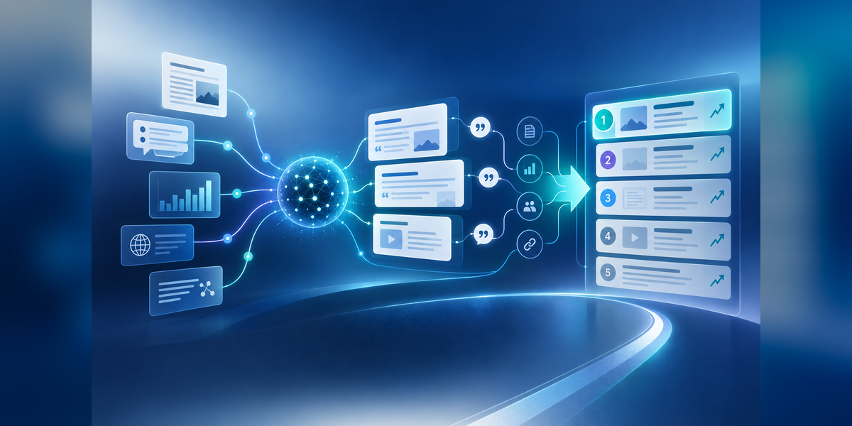 AI search monitoring evidence flowing into prioritized SEO strategy actions