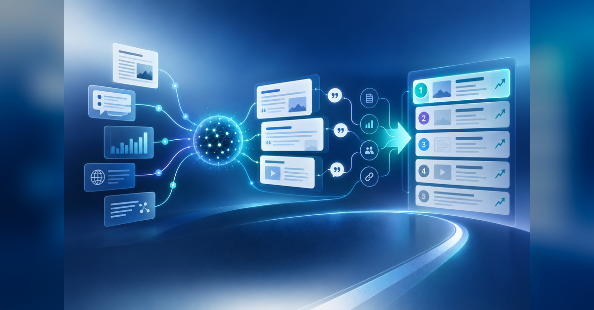 AI search monitoring evidence flowing into prioritized SEO strategy actions