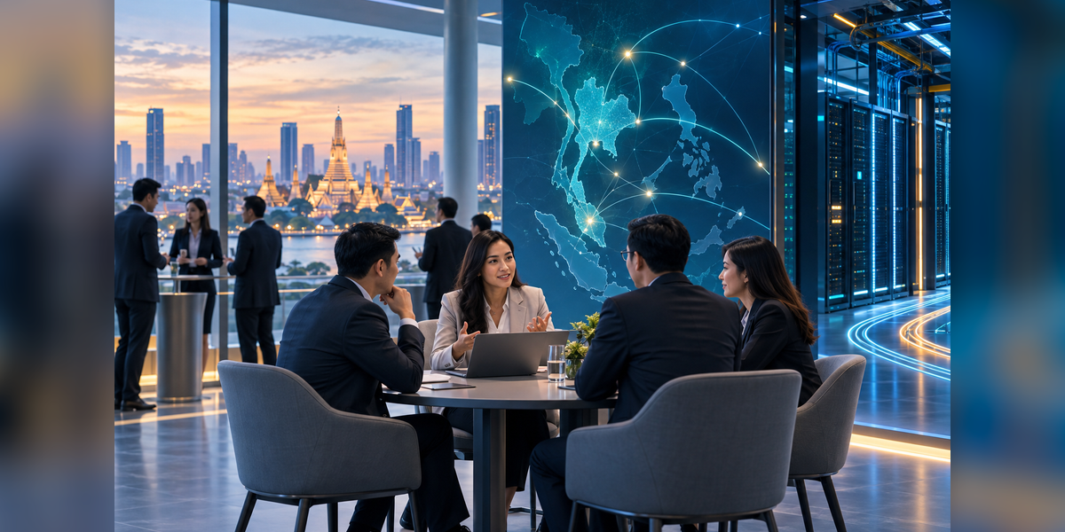 Business leaders meeting at a Bangkok telecom and digital infrastructure conference