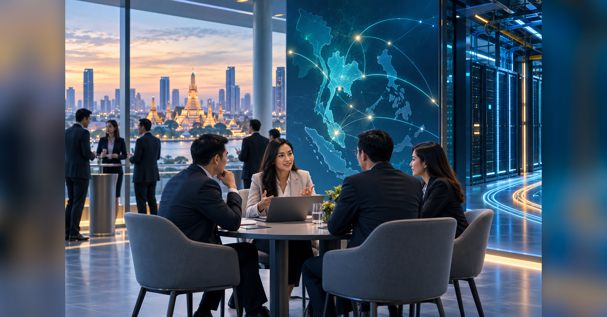 Business leaders meeting at a Bangkok telecom and digital infrastructure conference