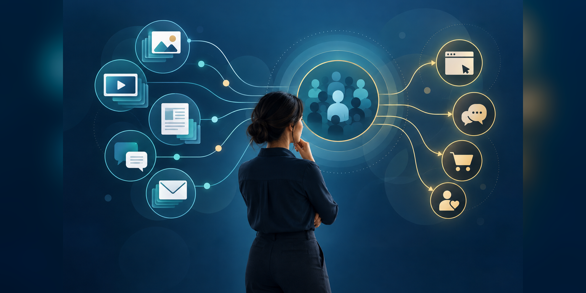 IMPR meaning illustrated through connected marketing visibility, reach and response signals