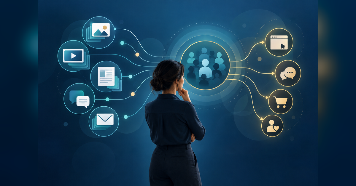 IMPR meaning illustrated through connected marketing visibility, reach and response signals