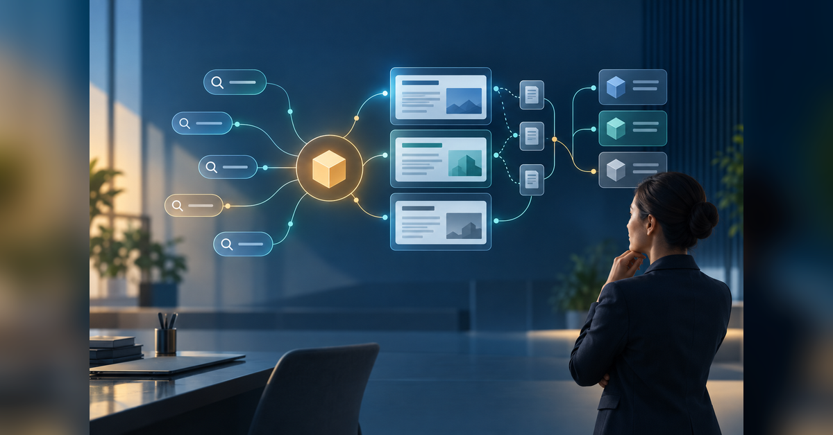 Analyst reviewing brand signals, AI answers, sources, and competitor pathways during an AI visibility audit