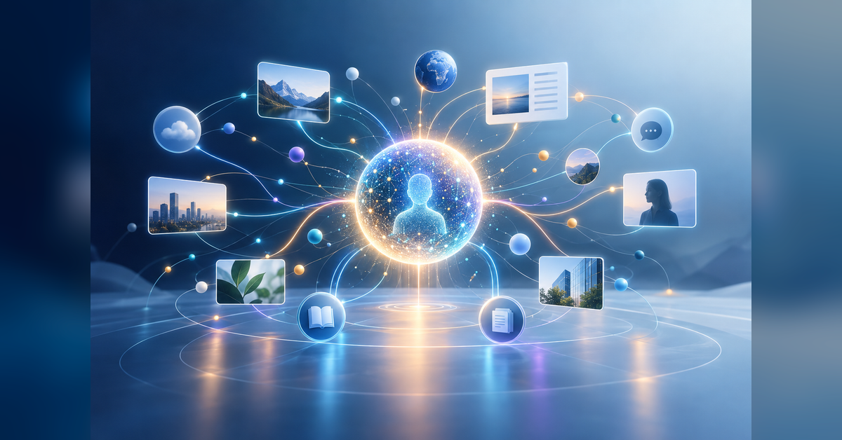Abstract visualization of Gemini brand mentions across connected AI answer pathways