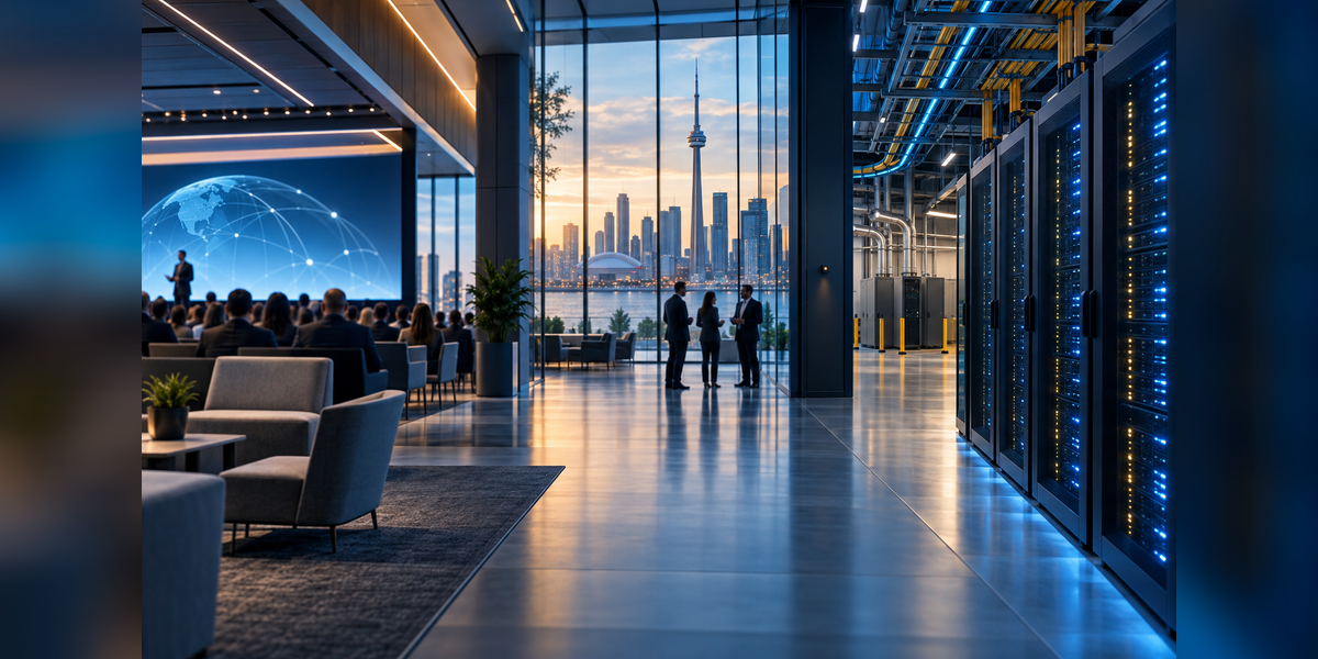 Toronto data center conference environment with power, fiber, and digital infrastructure