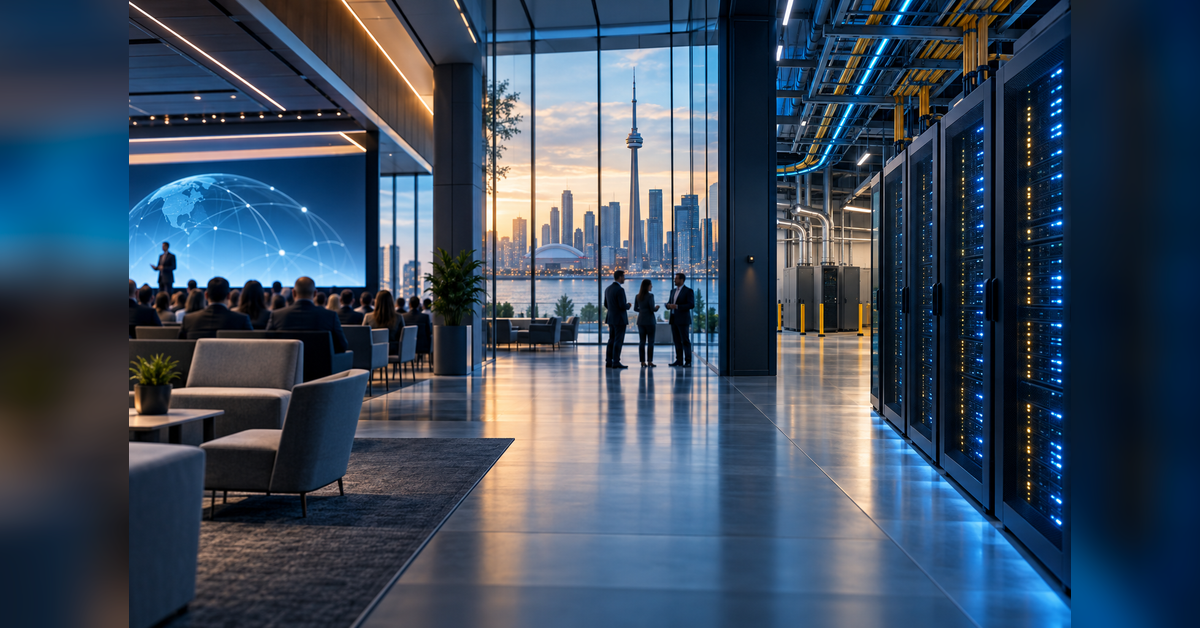 Toronto data center conference environment with power, fiber, and digital infrastructure