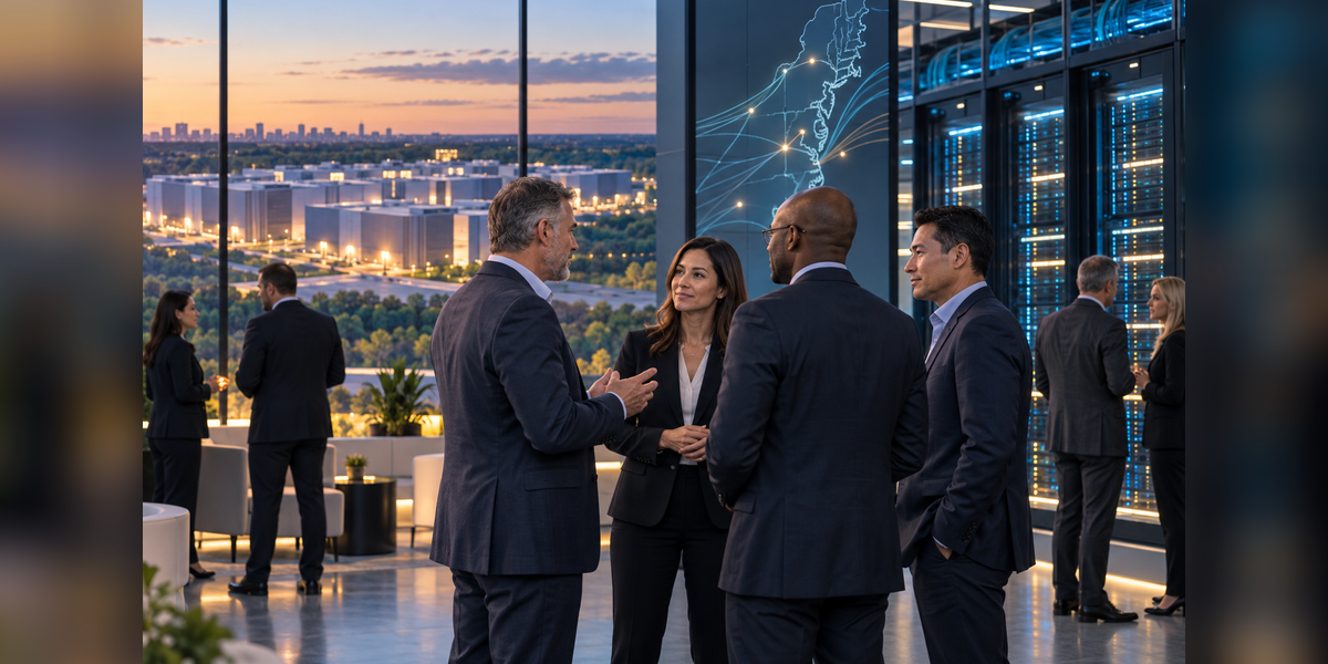 Business leaders meeting at a Virginia digital infrastructure and data center conference