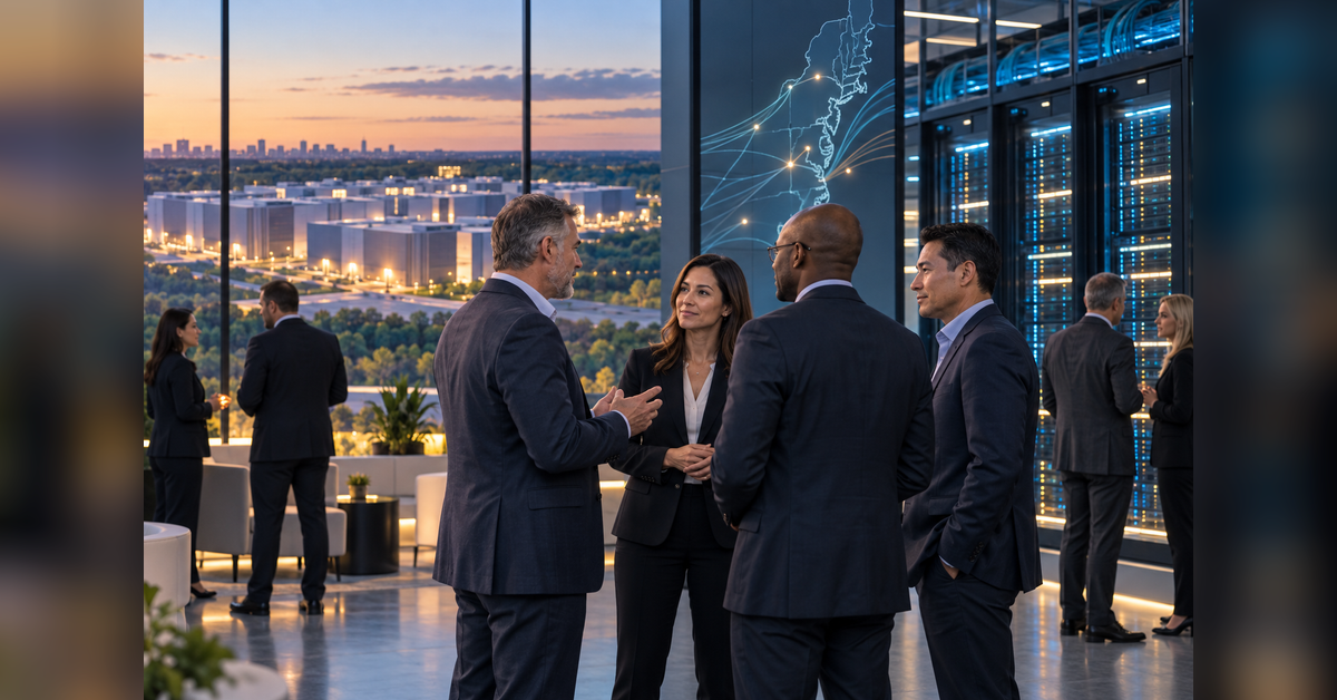 Business leaders meeting at a Virginia digital infrastructure and data center conference