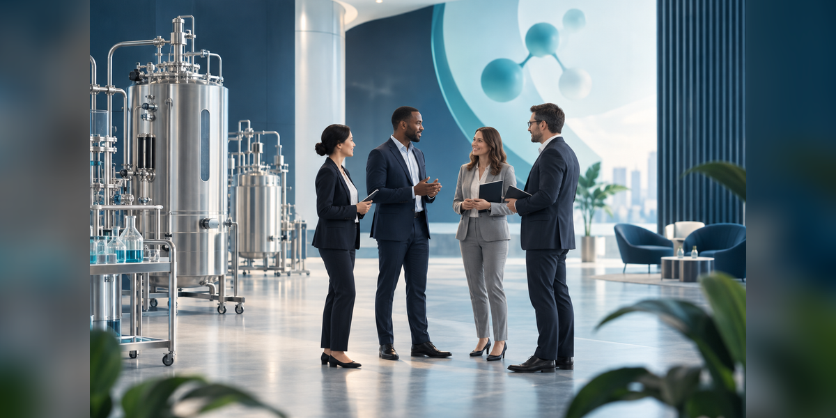 Conceptual bioprocessing equipment and business meeting planning for BioProcess International US West 2027