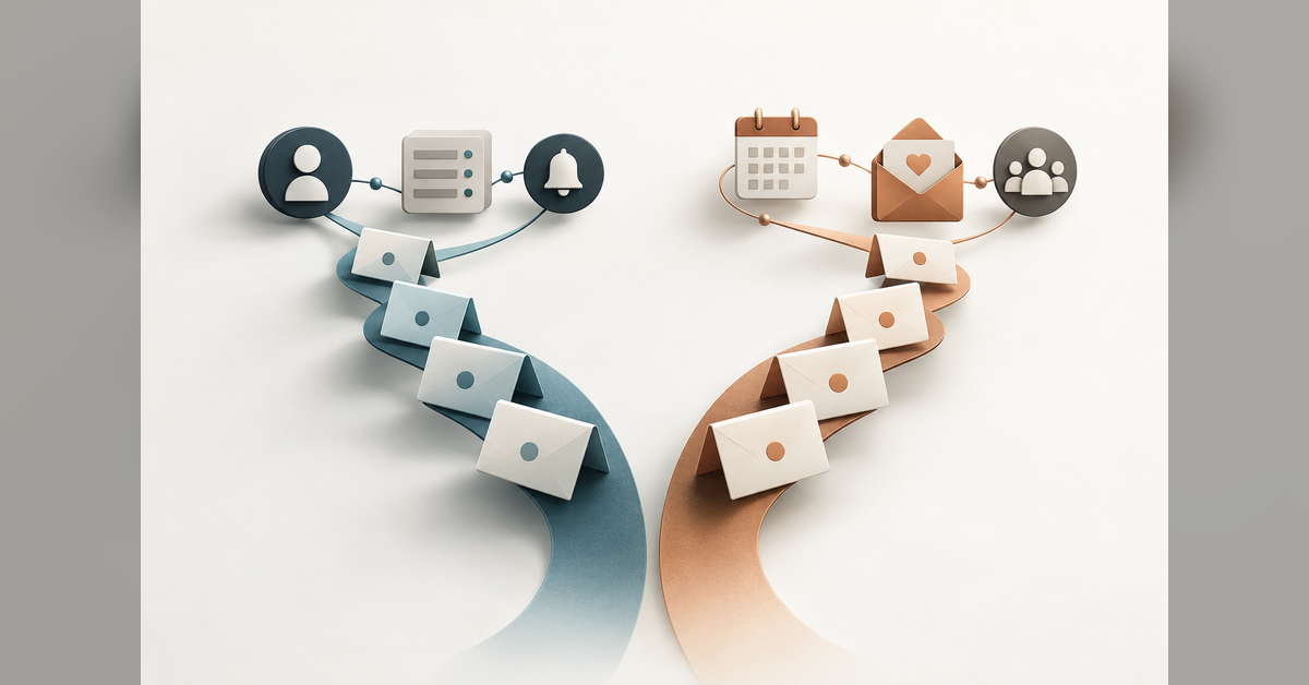 Separate operational and promotional message paths for fintech email marketing