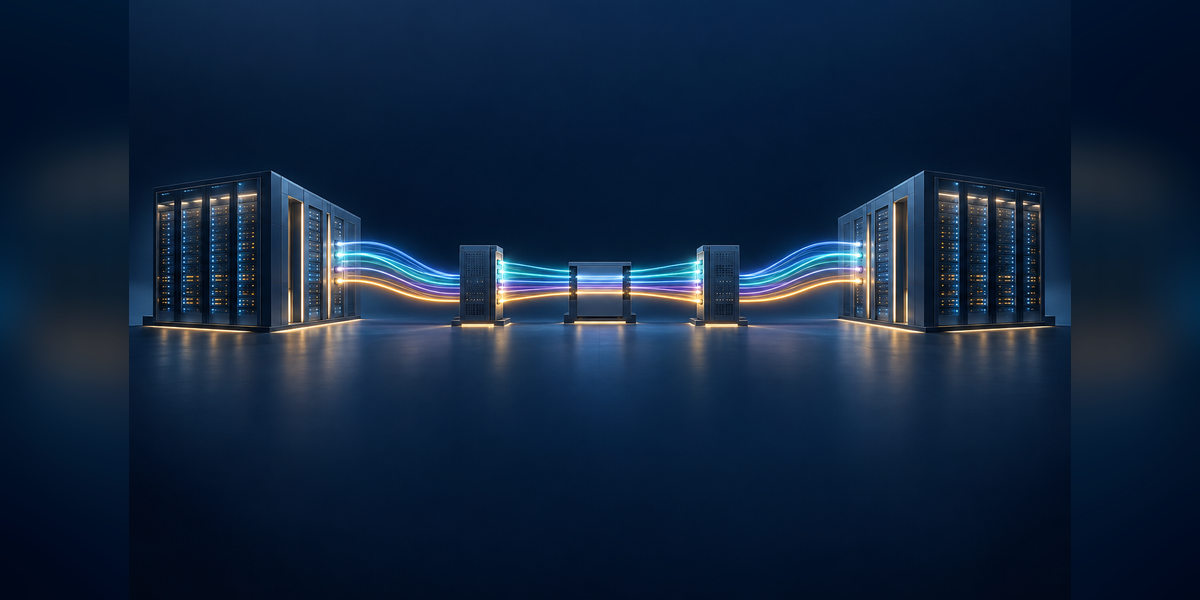 Conceptual parallel optical transport paths for AI infrastructure between data centers
