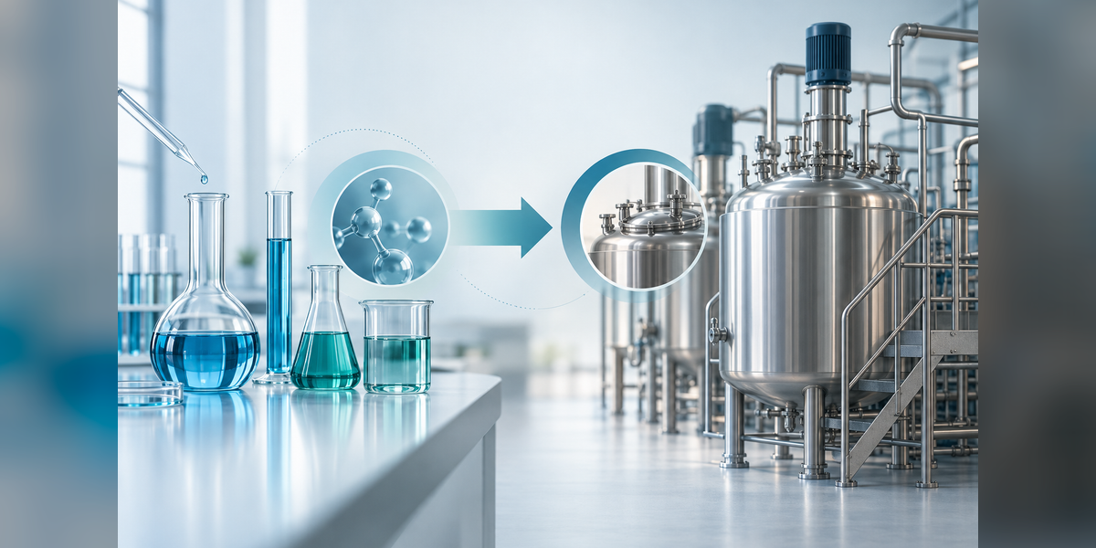 Conceptual laboratory and manufacturing equipment for evaluating a custom synthesis company