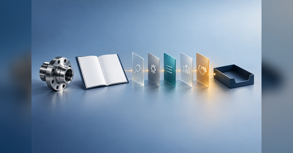 best b2b content marketing services for industrial companies: The Specification-to-RFQ Authority Chain illustrated as an evidence-led buyer decision guide