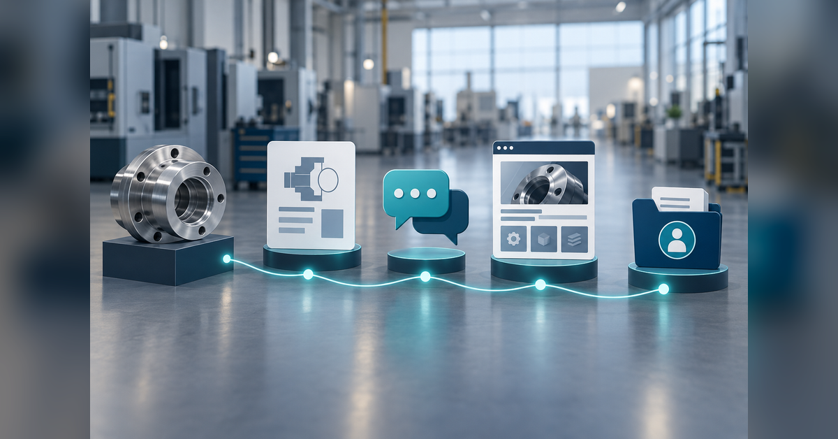 Conceptual pathway from engineering-approved manufacturing content to a buyer RFQ