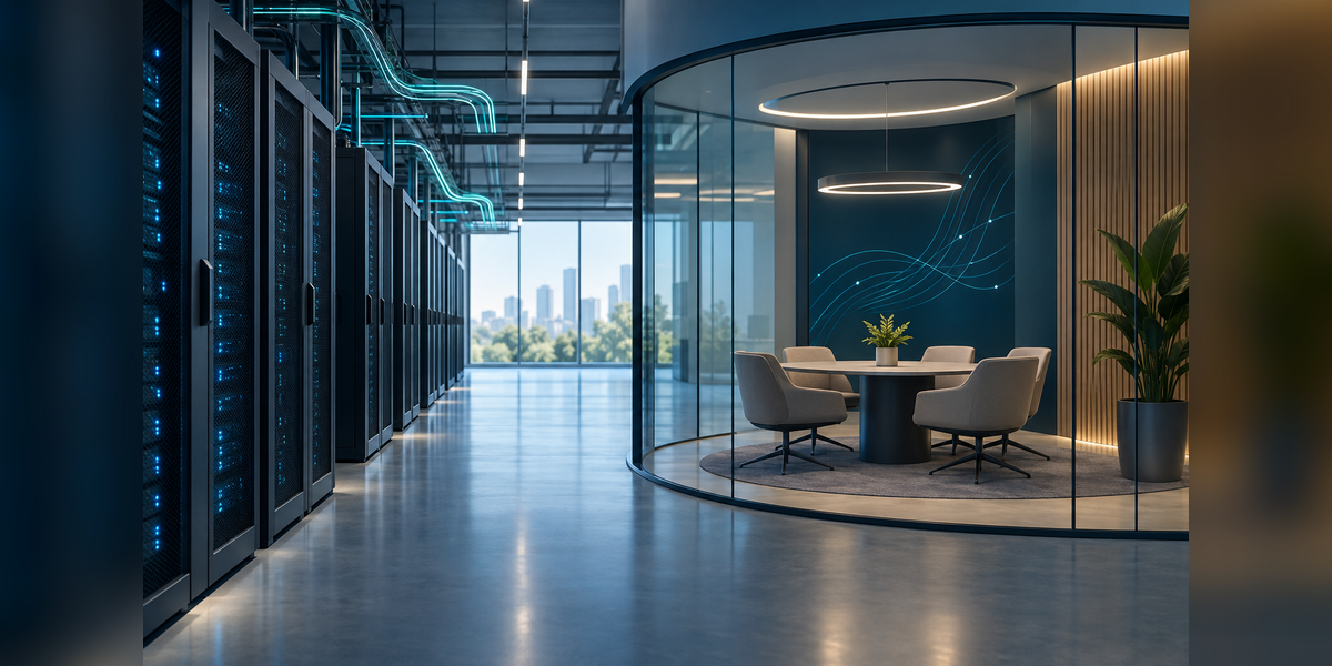 Conceptual data center infrastructure and meeting space for DCD Connect Southern Europe 2027 planning