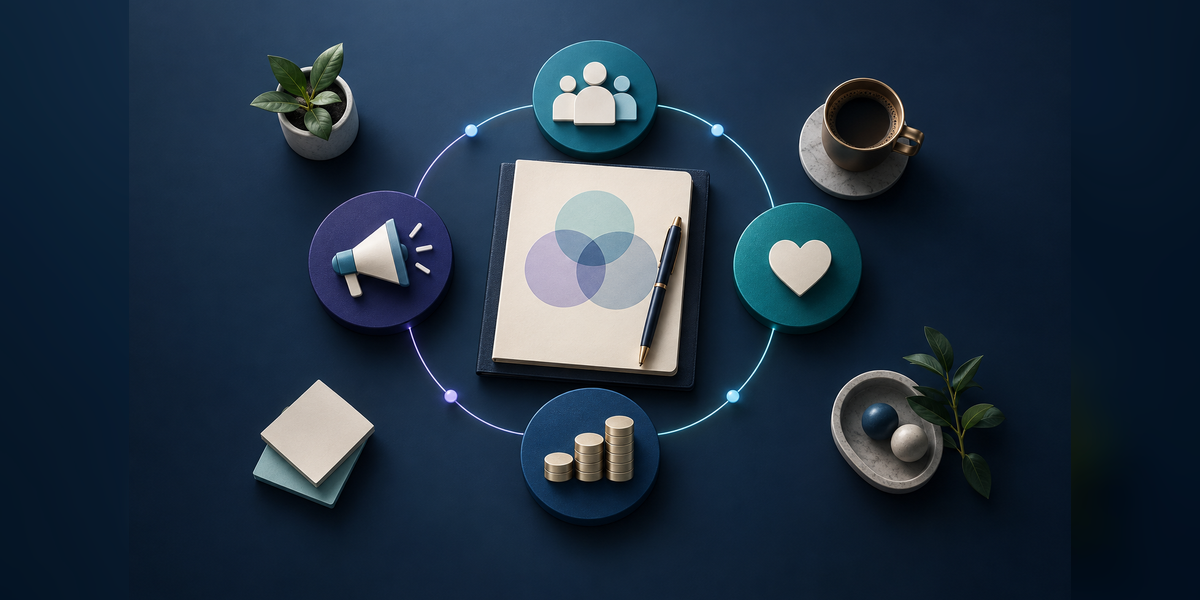 Conceptual resource blocks and connected pathways representing SaaS marketing budget allocation