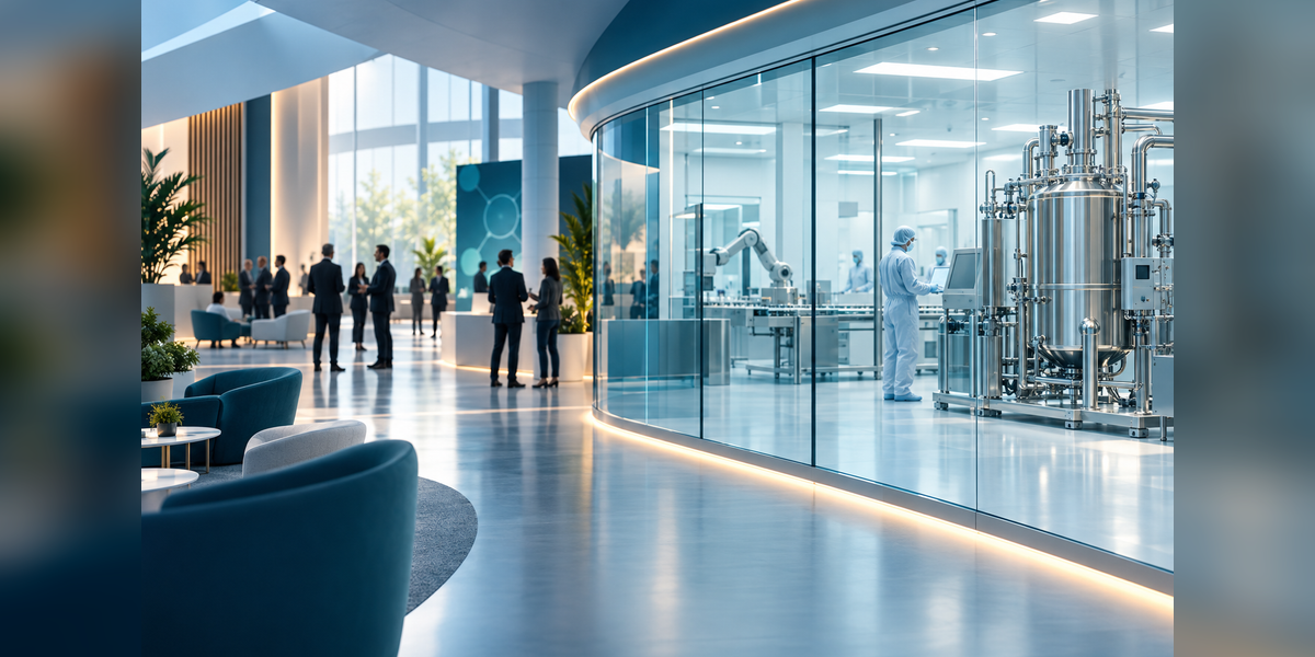 Conceptual conference pavilion and pharmaceutical cleanroom for the ISPE Aseptic Conference 2027 guide
