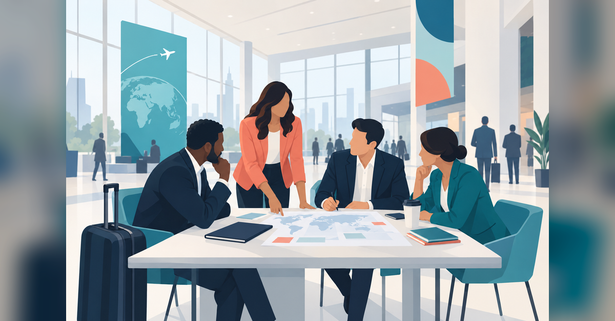 Conceptual executive planning illustration for Skift Global Forum East 2026