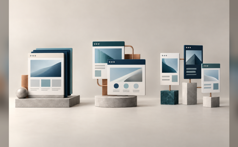 Conceptual options for portfolio company website consolidation, from one shared site to separate brand sites.