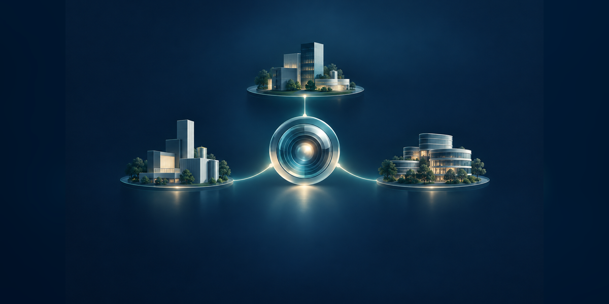 Conceptual view of AI visibility for portfolio companies through connected business clusters