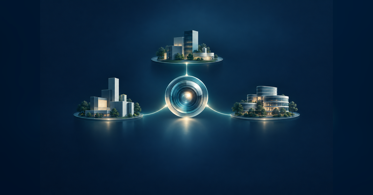 Conceptual view of AI visibility for portfolio companies through connected business clusters