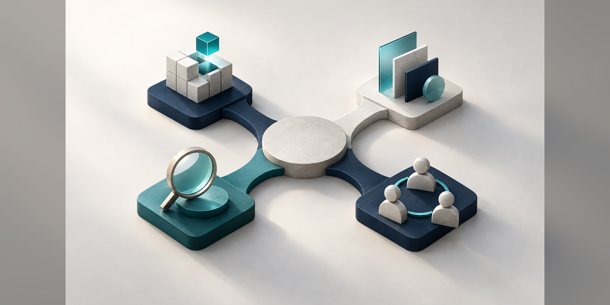 Conceptual view of HubSpot AI alternatives connecting marketing workflows, customer data, and search visibility