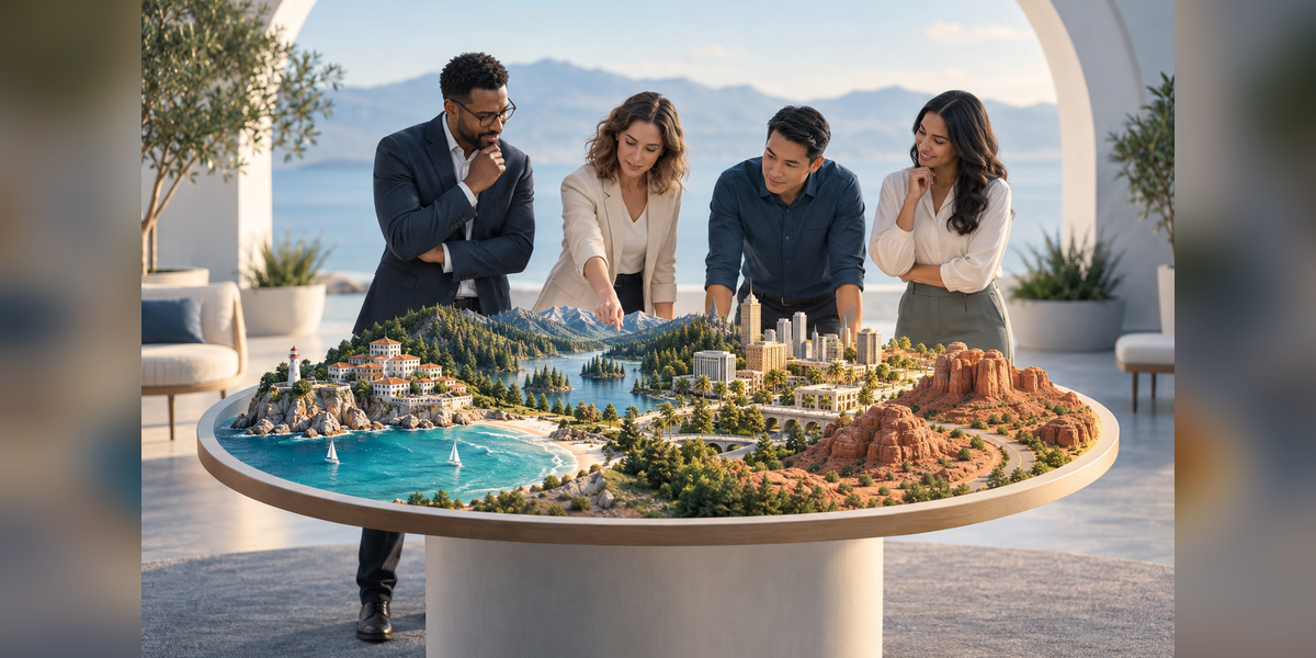 Conceptual destination landscape for a guide to the best tourism boards in the USA