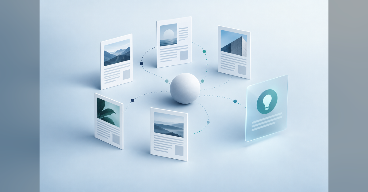 Conceptual illustration of unlinked brand mentions and AI search visibility measurement