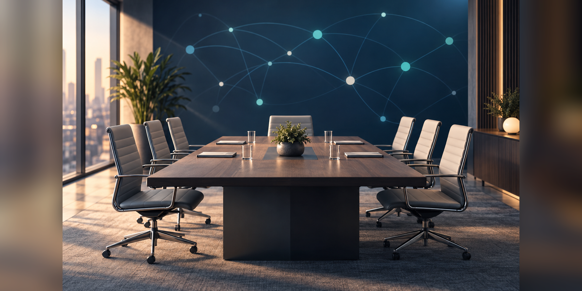 Conceptual meeting-table illustration for Channel Partners + MSP Summit 2027 planning.