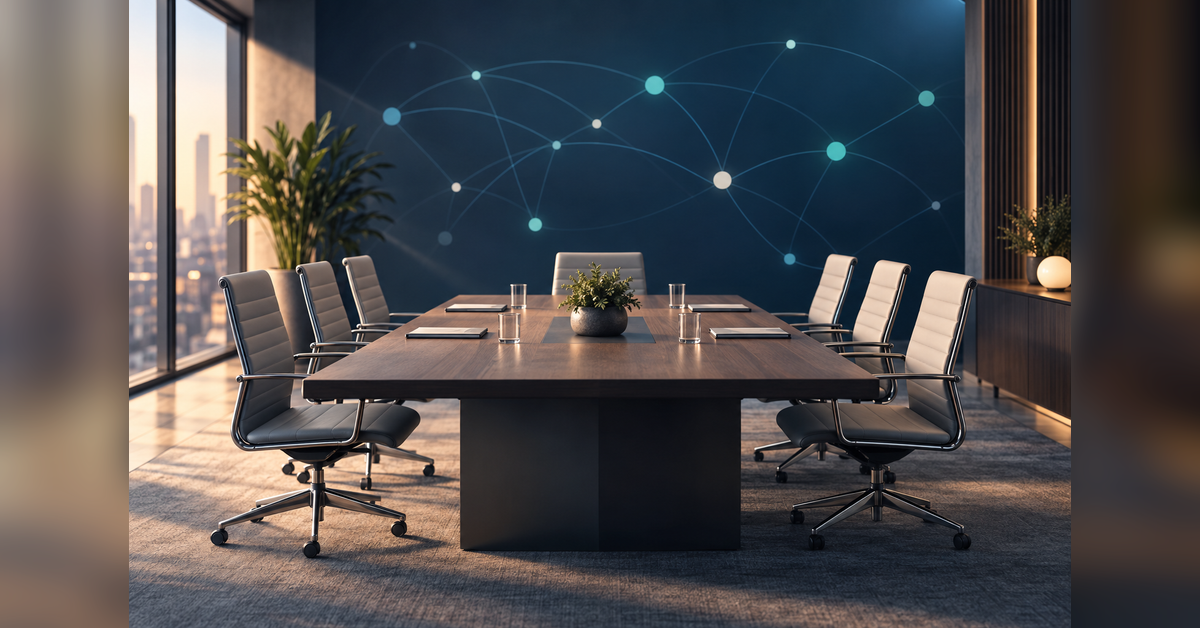 Conceptual meeting-table illustration for Channel Partners + MSP Summit 2027 planning.