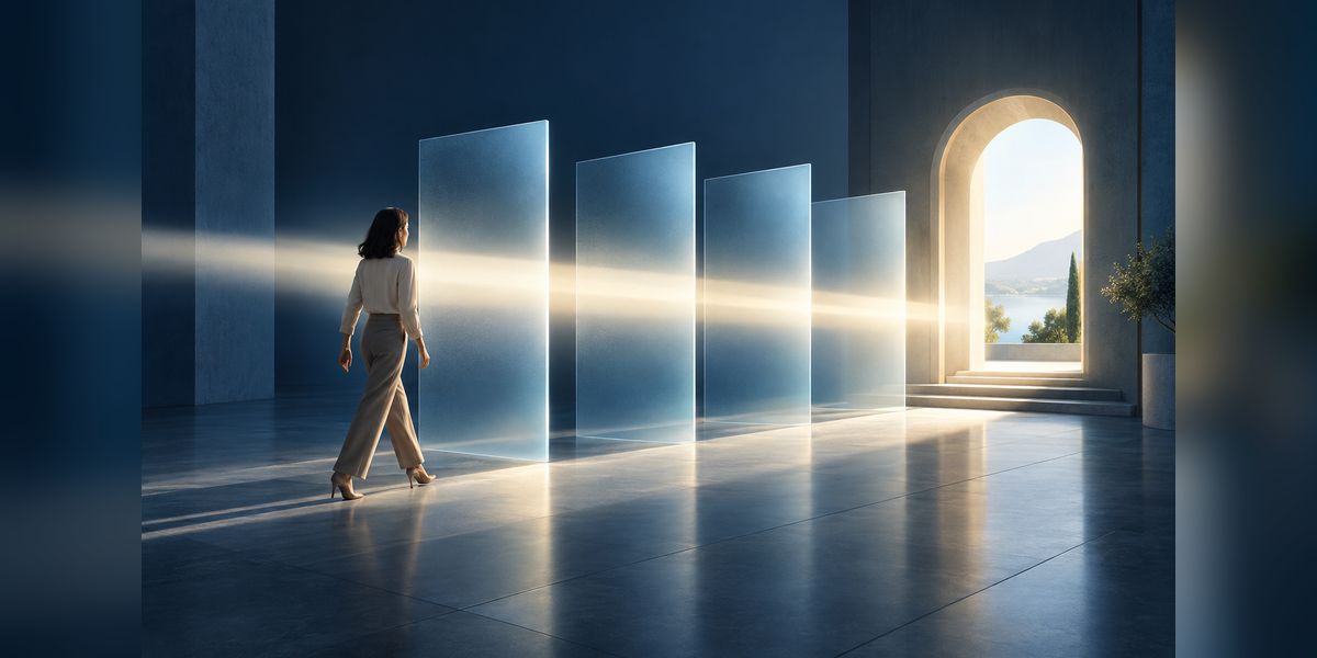 Conceptual illustration of advertising attention connecting with a clear brand message and a buyer’s next step