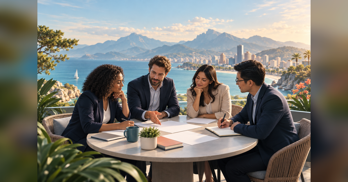 Conceptual destination marketing conference planning scene for US Travel ESTO 2027