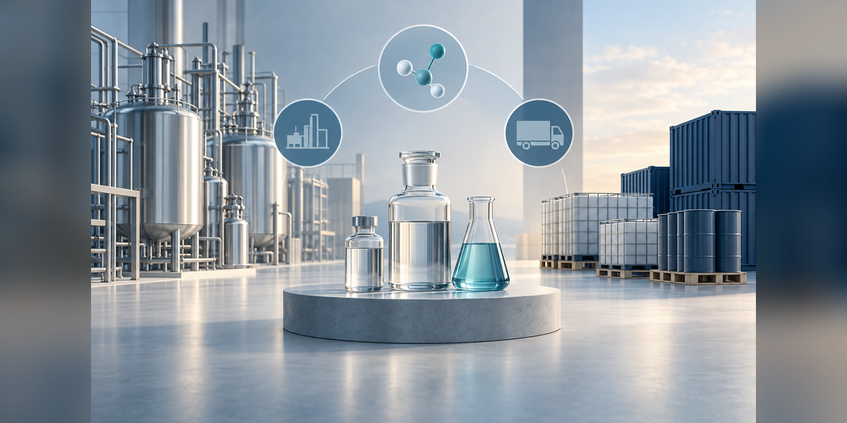Conceptual chemical production equipment and sample vessels for evaluating fine chemical manufacturers