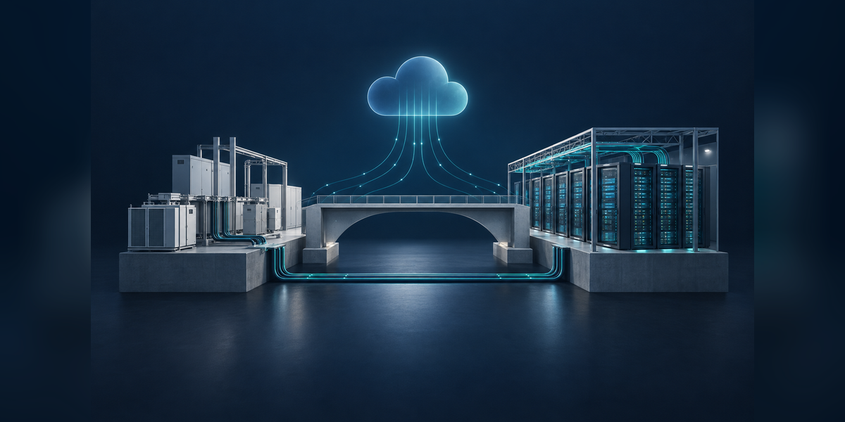 Conceptual GPU cloud infrastructure with power and fiber connections for a guide to neocloud risk