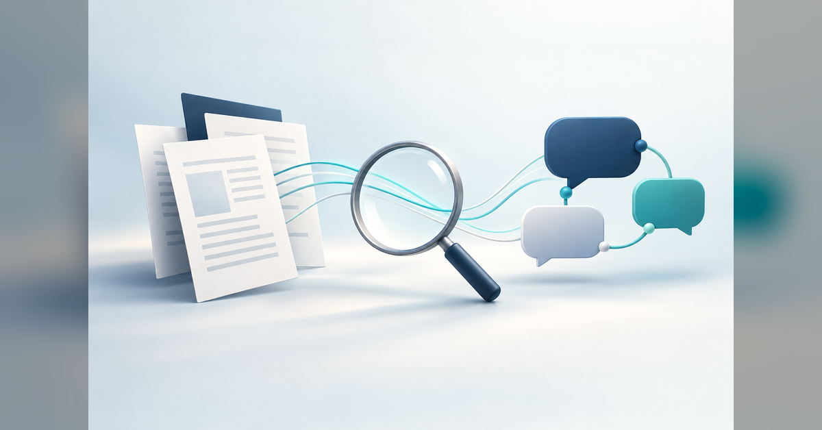 Conceptual illustration of media coverage, search visibility, and AI source citations