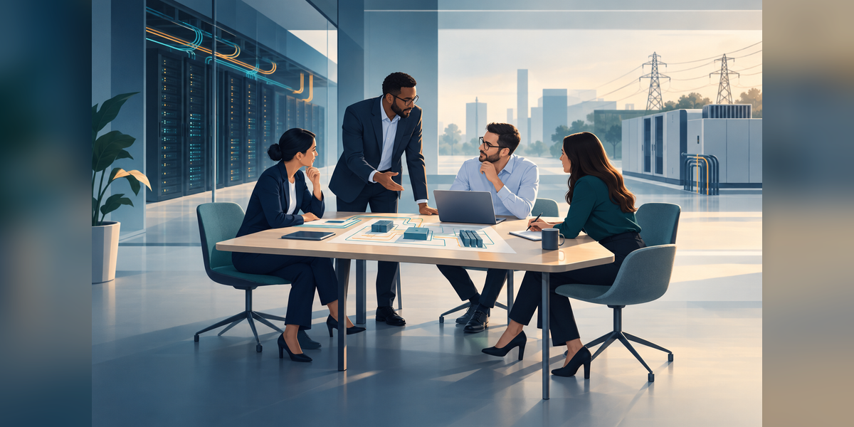 Conceptual conference planning illustration for Data Center World Australia 2027